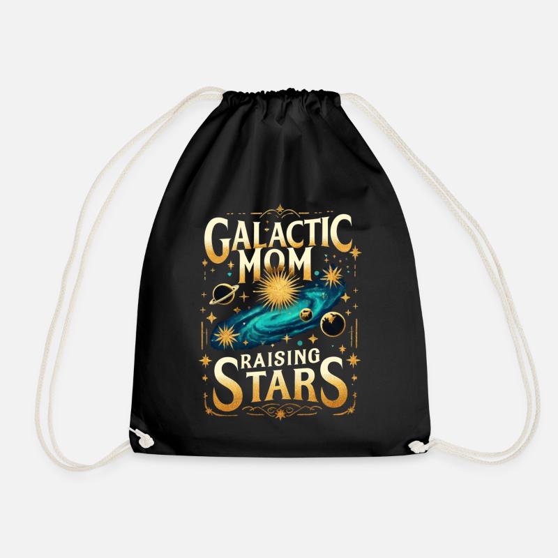 Galactic Mom Raising Stars - Drawstring Bag - black
