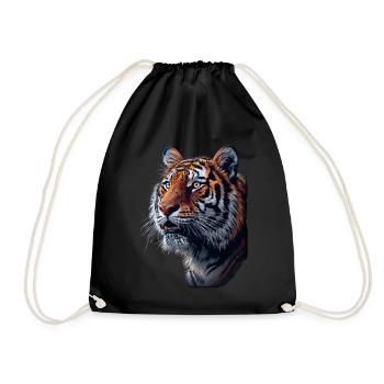 Tiger in side profile - Drawstring Bag - black - Front