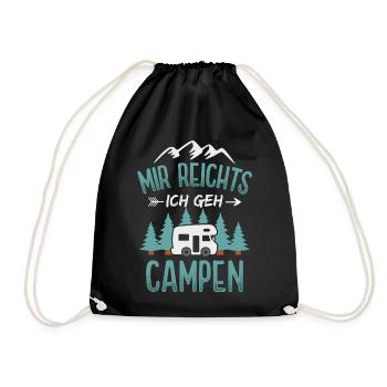 Camping Camper Wohnmobil Campingplatz - Turnbeutel - Schwarz - Vorne