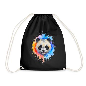 Éclaboussure de panda aquarelle - Sac de sport léger - noir - Devant