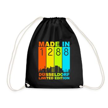 Made in Düsseldorf 1288 - Turnbeutel - Schwarz - Vorne