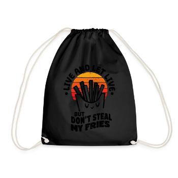 Vivre et laisser vivre mais ne vole pas mes frites drôle - Sac de sport léger - noir - Devant