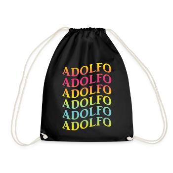 Adolfo wave effect t-shirt t-shirt gift idea - Drawstring Bag - black - Front