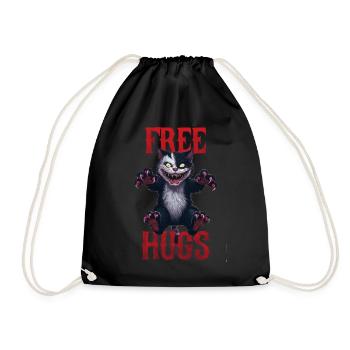 Lustige Umarmungen kostenlos Horror Dark Cat Humor - Turnbeutel - Schwarz - Vorne