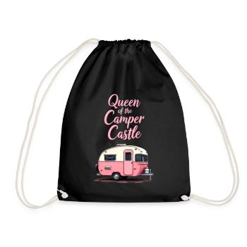 Queen Of The Camper Castle, RV Girl - Drawstring Bag - black - Front