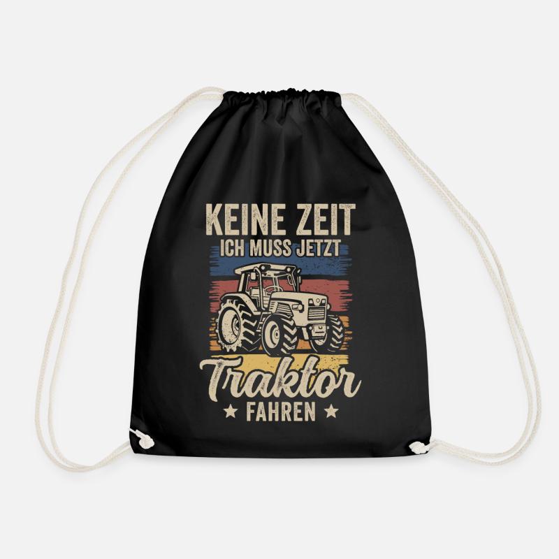 Landwirt Traktor Bauer Trecker Landwirtschaft - Turnbeutel - Schwarz
