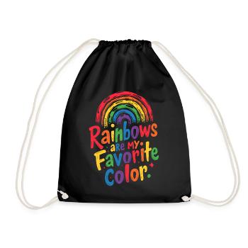REGENBÖGEN SIND MEINE LIEBLINGSFARBE - Turnbeutel - Schwarz - Vorne