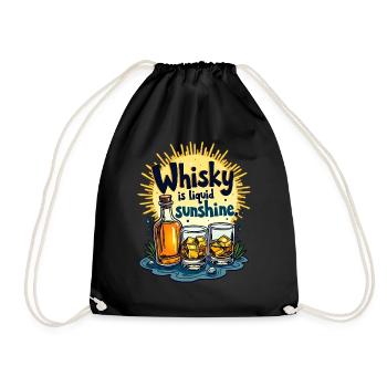WHISKY IS LIQUID SUNSHINE - Drawstring Bag - black - Front