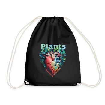 Plants The Root of All Health - Drawstring Bag - black - Front