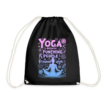 YOGA : PARCE QUE FRAPPER LES GENS EST MAL VU - Sac de sport léger - noir - Devant