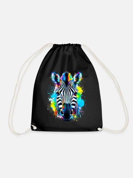 Zebra - Turnbeutel - Schwarz