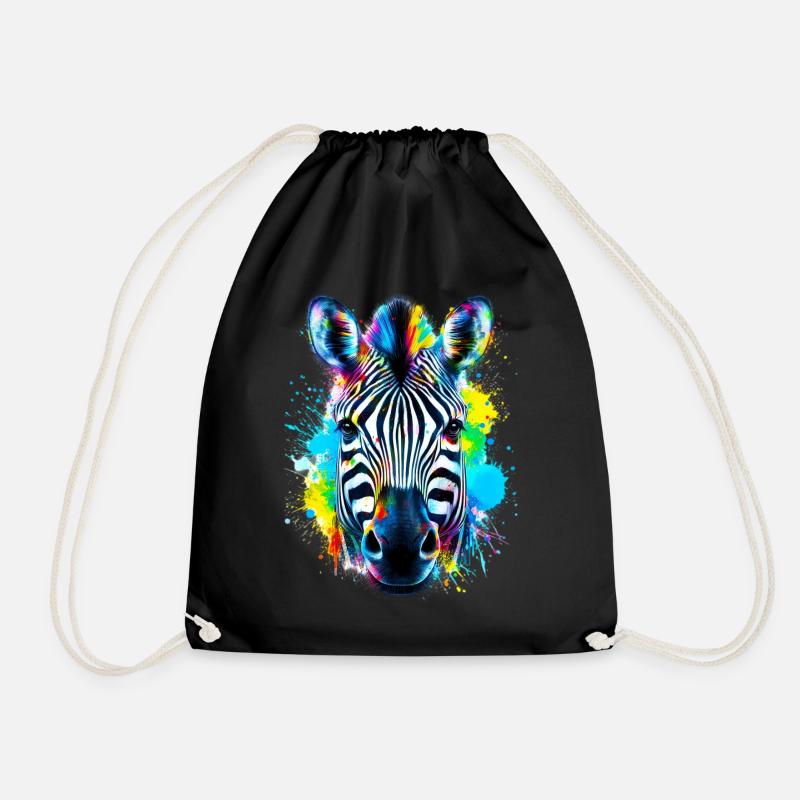 Zebra - Turnbeutel - Schwarz