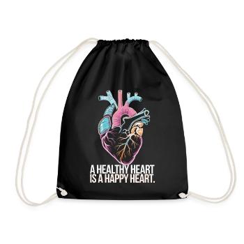 Heart with colorful anatomy and love message - Drawstring Bag - black - Front