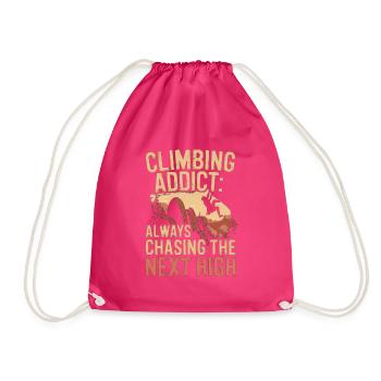 Klettern Freeclimbing felsklettern Spruch - Turnbeutel - Fuchsia - Vorne