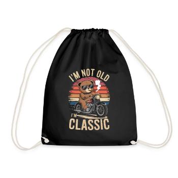 Ours en peluche avec des lunettes de soleil équitation moto vintage - Sac de sport léger - noir - Devant
