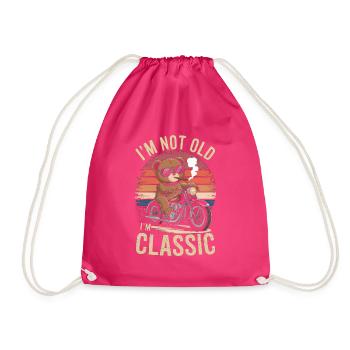 Ours en peluche avec des lunettes de soleil équitation moto vintage - Sac de sport léger - fuchsia - Devant
