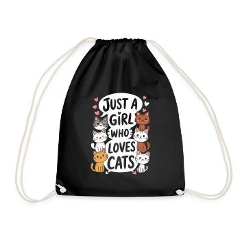 Dicton de chats mignons pour les femmes et les filles - Sac de sport léger - noir - Devant