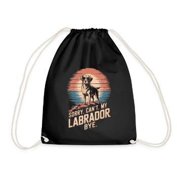 Labrador with sunglasses vintage saying - Drawstring Bag - black - Front