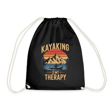 Kayak saying vintage - Drawstring Bag - black - Front