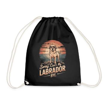 Labrador with sunglasses vintage saying - Drawstring Bag - black - Front