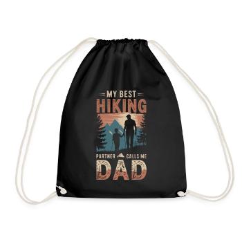 Père et fils camping camping randonnée vintage - Sac de sport léger - noir - Devant