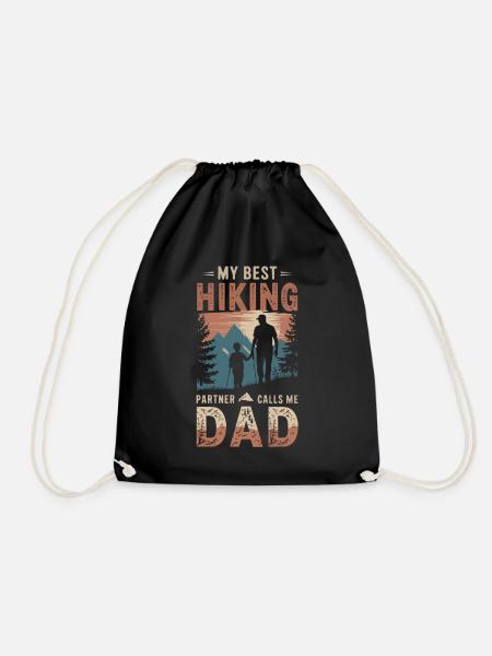 Vater und Sohn Camping Zelten Wandern vintage - Turnbeutel - Schwarz