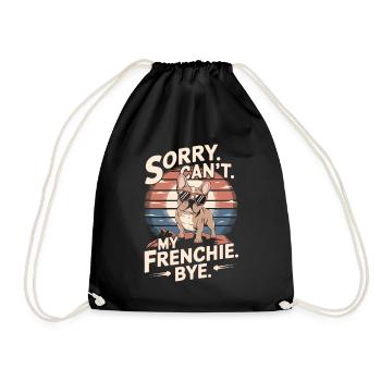 Bouledogue français avec lunettes de soleil vintage - Sac de sport léger - noir - Devant