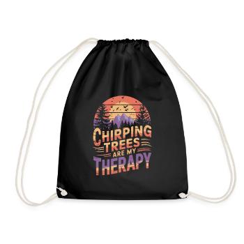 Bird Watching Ornithologist Birds Hiking Camping - Drawstring Bag - black - Front