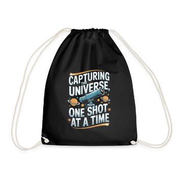 Telescope Astronomy Astrophotography - Drawstring Bag - black - Front