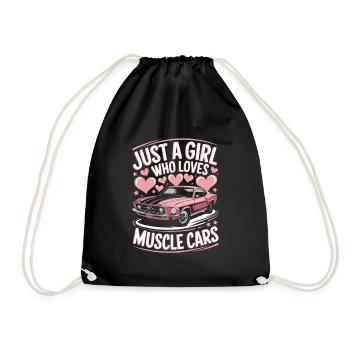Muscle Car Voiture De Course Femme Disant - Sac de sport léger - noir - Devant