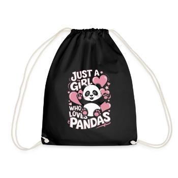 Panda Spruch Mädchen - Turnbeutel - Schwarz - Vorne
