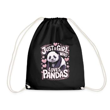 Panda Spruch Mädchen - Turnbeutel - Schwarz - Vorne