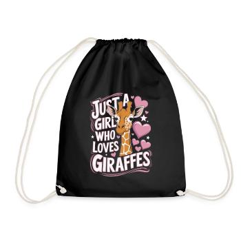 Giraffe Spruch Mädchen - Turnbeutel - Schwarz - Vorne