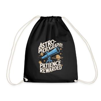 Astronomy Astrophotography Telescope - Drawstring Bag - black - Front