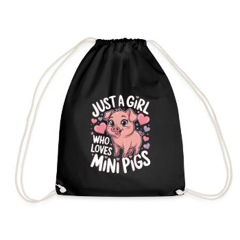 mignon petit cochon cochon fille disant - Sac de sport léger - noir - Devant