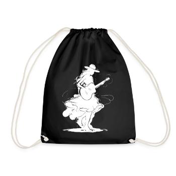 Guitar Girl - Drawstring Bag - black - Front