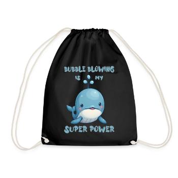 Bubble blowing is my super power - Drawstring Bag - black - Front