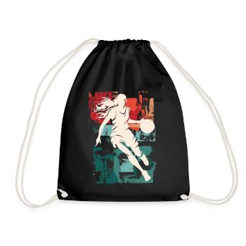 basket-ball femme basketteur joueur de basket-ball - Sac de sport léger - noir - Devant