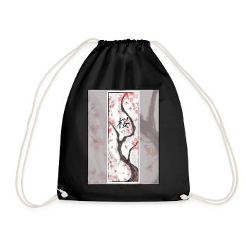 Sakura Sumi-e Kanji - Sac de sport léger - noir - Devant