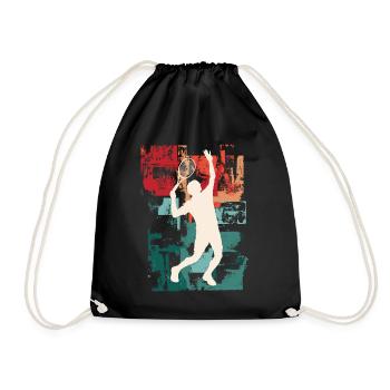Tennis Tennis Player Player Vintage Retro Colorful - Drawstring Bag - black - Front