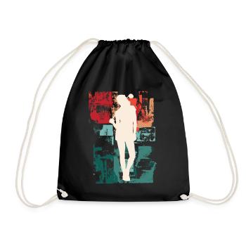 Golf Golfen Golferin Spielerin Sport Hobby Vintage - Turnbeutel - Schwarz - Vorne
