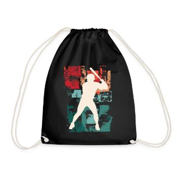 Baseball Joueur De Baseball Joueur Vintage Coloré - Sac de sport léger - noir - Devant