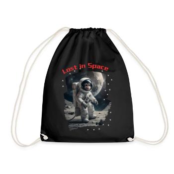 Perdu dans l’espace - Monkey en tant qu’astronaute - Sac de sport léger - noir - Devant