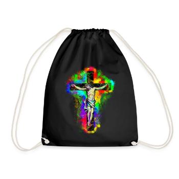 Jesus Christ Cross - Drawstring Bag - black - Front
