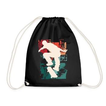 Skateboarding Skate Skater Skateboard Sk8 Vintage - Sac de sport léger - noir - Devant