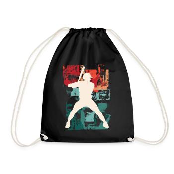 Baseball Joueur De Baseball Joueur Vintage Coloré - Sac de sport léger - noir - Devant