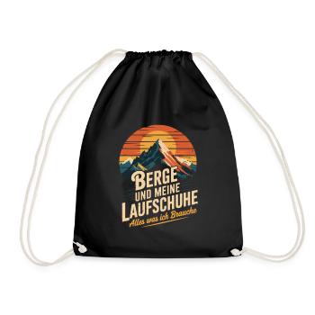 Laufsport Wald Berge Natur Berglauf Laufen - Turnbeutel - Schwarz - Vorne