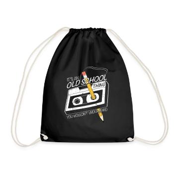 Design Drôle Génération 70 80, Cassette audio - Sac de sport léger - noir - Devant