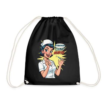 Lustige Retro Krankenschwester mit Spritze - Turnbeutel - Schwarz - Vorne