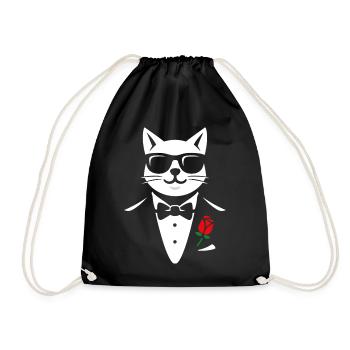 Le chat cool - Sac de sport léger - noir - Devant